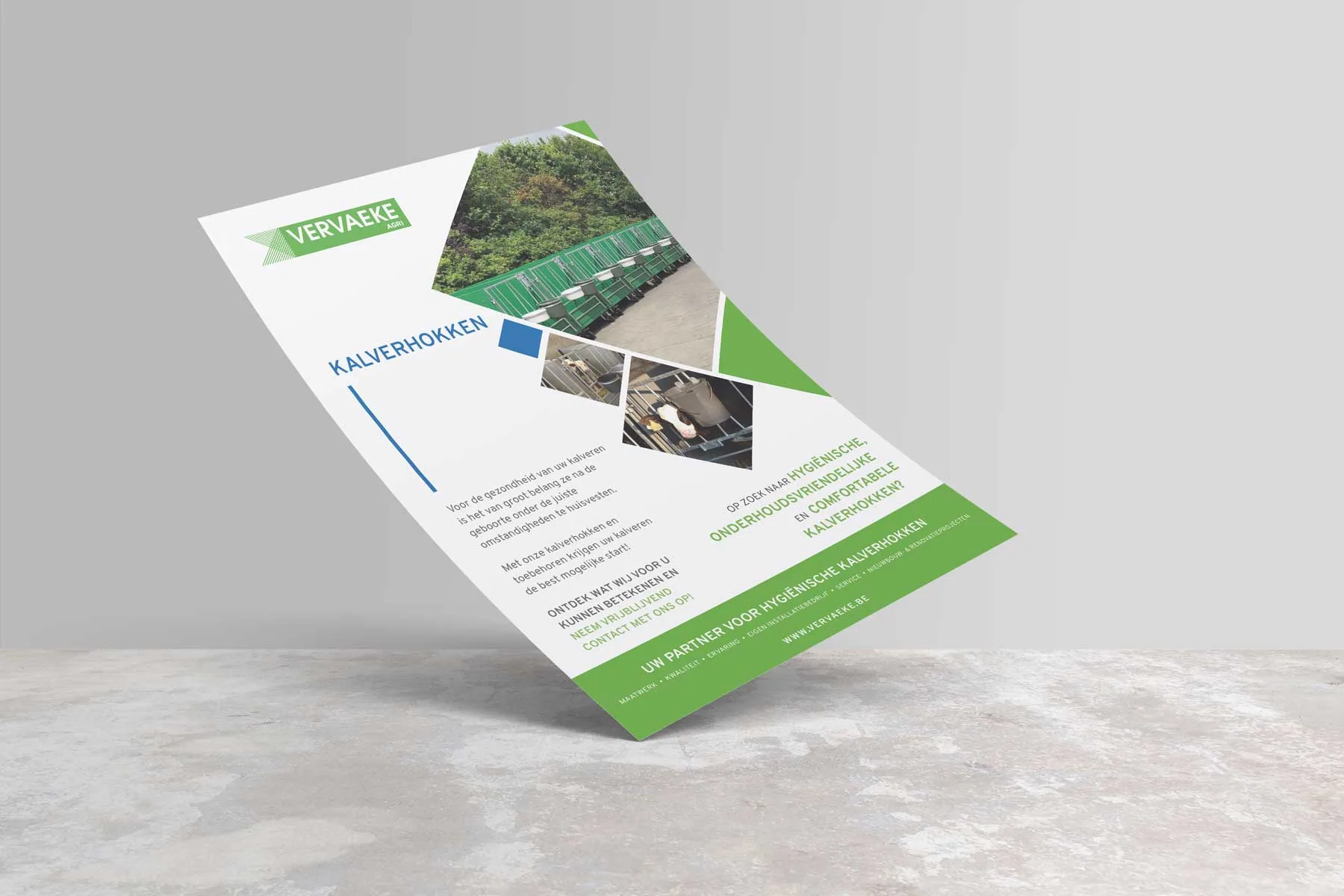 Grafisch ontwerpbureau Pixelle ontwierp een flyer voor Vervaeke uit Ruiselede