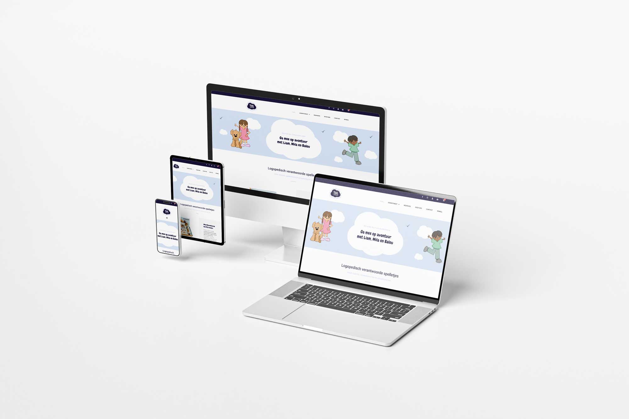 Taal Avonturen uit Eke liet een website met webshop maken door Pixelle.