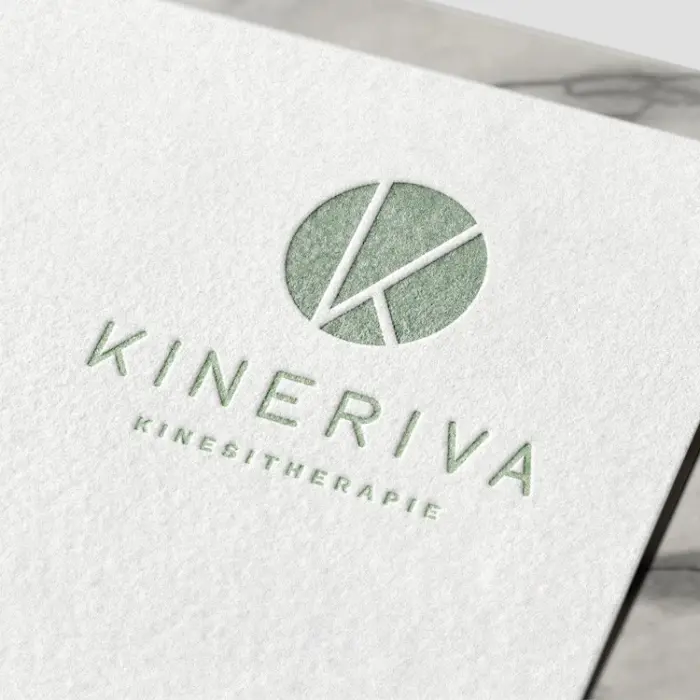 Logo ontwerp door grafisch bureau Pixelle voor kinesistenpraktijk Kineriva