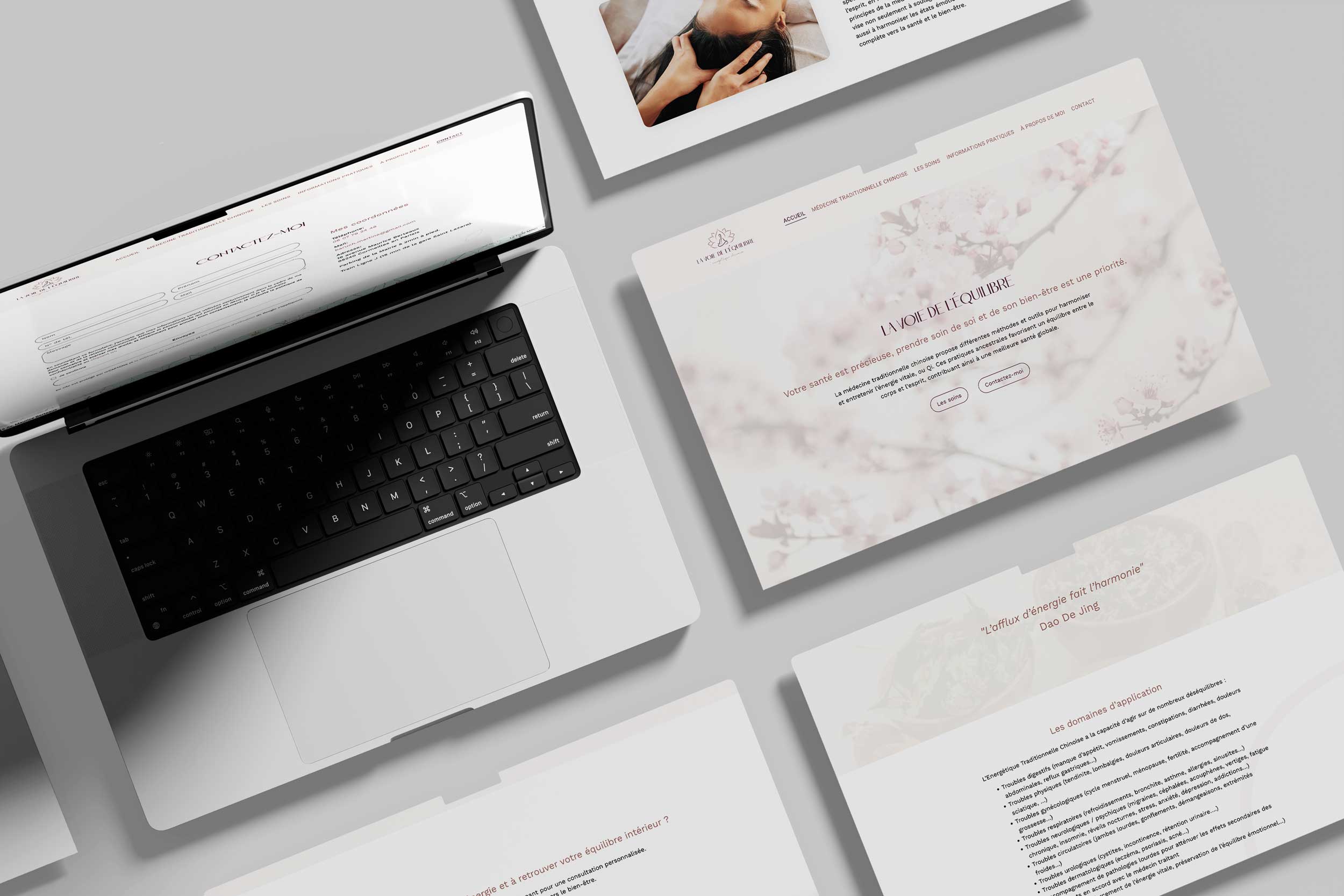 Nieuwe website voor La voie de l'équilibre , ontworpen door Pixelle.